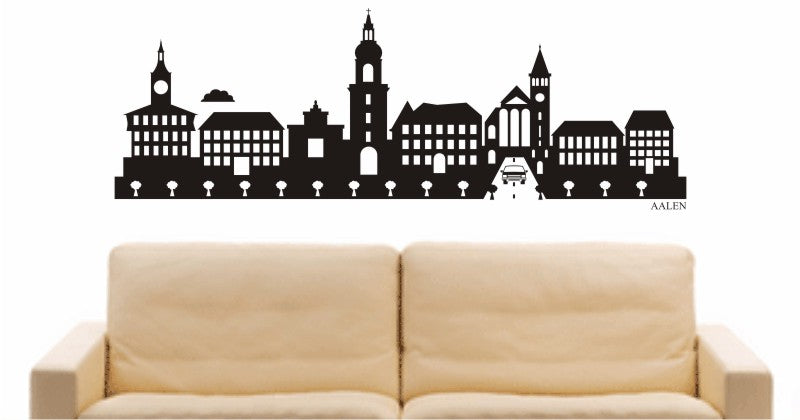 WANDTATTOO e713 Skyline Stadt - Aalen (Deutschland) Design 2