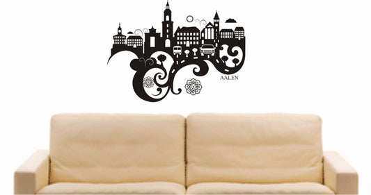 WANDTATTOO e713 Skyline Stadt - Aalen (Deutschland) Design 3