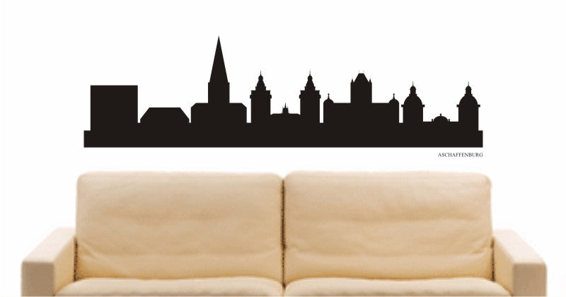 WANDTATTOO e716 Skyline Stadt - Aschaffenburg (Deutschland) Design 1