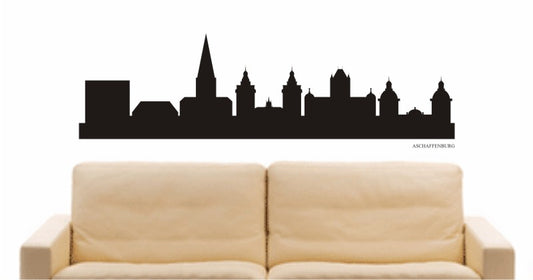 WANDTATTOO e716 Skyline Stadt - Aschaffenburg (Deutschland) Design 1