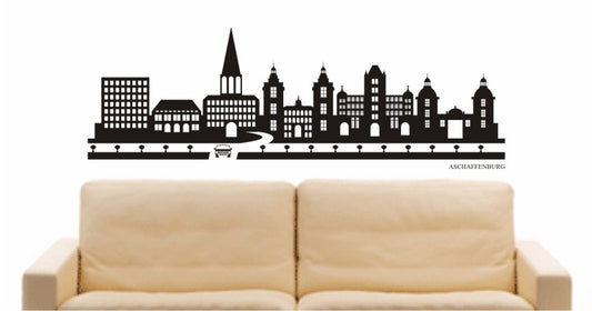 WANDTATTOO e716 Skyline Stadt - Aschaffenburg (Deutschland) Design 2