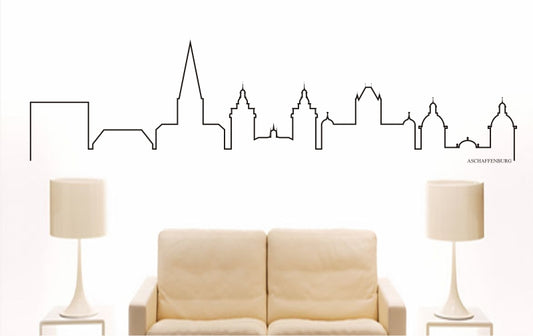 WANDTATTOO e716 Skyline Stadt - Aschaffenburg (Deutschland) Design 4