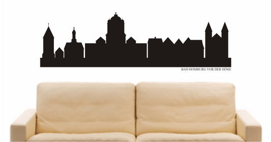 WANDTATTOO e718 Skyline Stadt - Bad Homburg vor der Höhe (Deutschland) Design 1