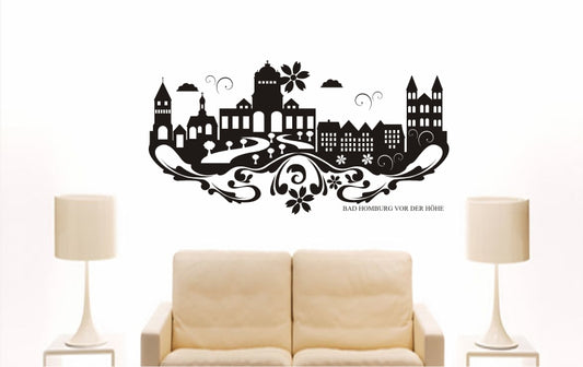 WANDTATTOO e718 Skyline Stadt - Bad Homburg vor der Höhe (Deutschland) Design 3