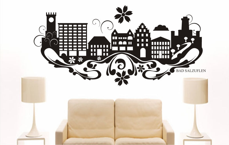 WANDTATTOO e720 Skyline Stadt - Bad Salzuflen (Deutschland) Design 3