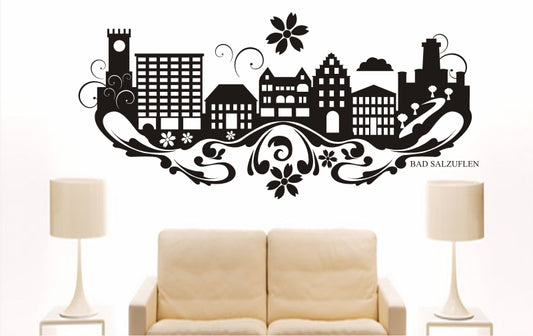 WANDTATTOO e720 Skyline Stadt - Bad Salzuflen (Deutschland) Design 3