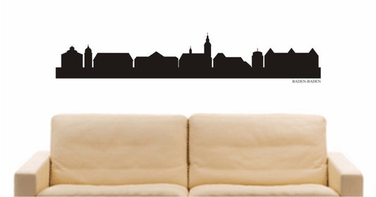 WANDTATTOO e721 Skyline Stadt - Baden-Baden (Deutschland) Design 1