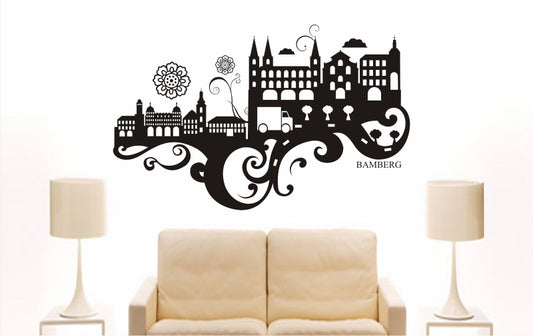 WANDTATTOO e722 Skyline Stadt - Bamberg (Deutschland) Design 3