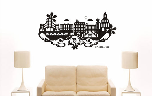 WANDTATTOO e723 Skyline Stadt - Bayreuth (Deutschland) Design 3
