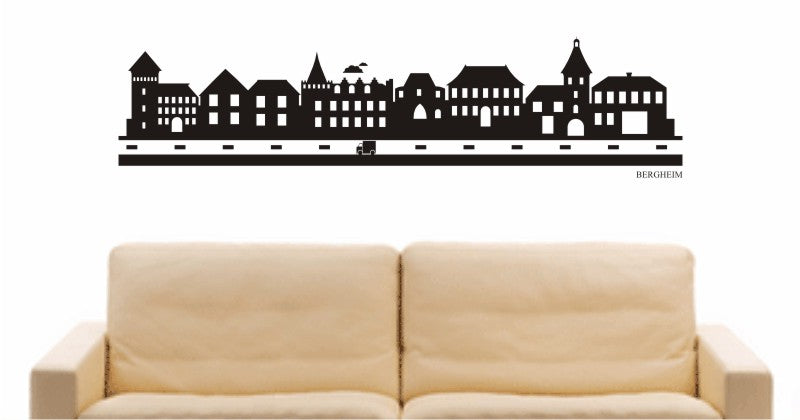 WANDTATTOO e724 Skyline Stadt - Bergheim (Deutschland) Design 2