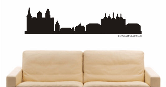 WANDTATTOO e725 Skyline Stadt - Bergisch Gladbach (Deutschland) Design 1