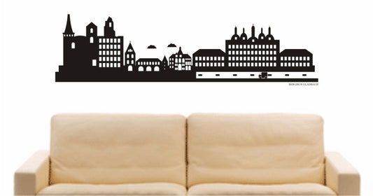WANDTATTOO e725 Skyline Stadt - Bergisch Gladbach (Deutschland) Design 2