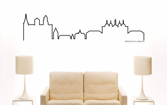 WANDTATTOO e725 Skyline Stadt - Bergisch Gladbach (Deutschland) Design 4