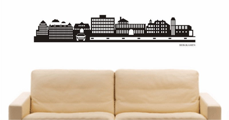 WANDTATTOO e726 Skyline Stadt - Bergkamen (Deutschland) Design 2