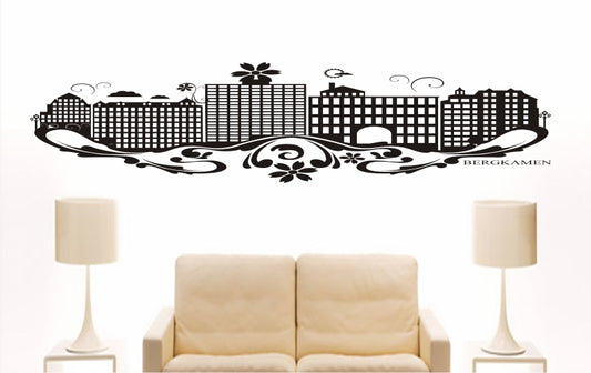 WANDTATTOO e726 Skyline Stadt - Bergkamen (Deutschland) Design 3