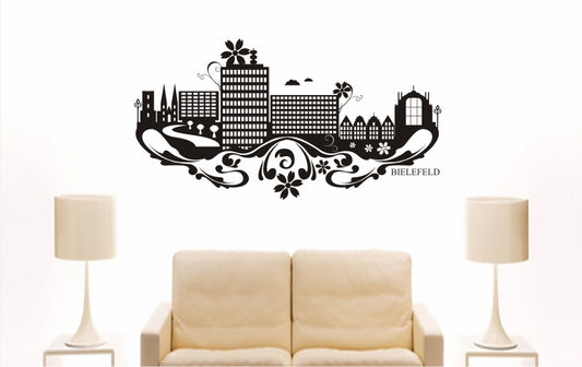 WANDTATTOO e728 Skyline Stadt - Bielefeld (Deutschland) Design 3