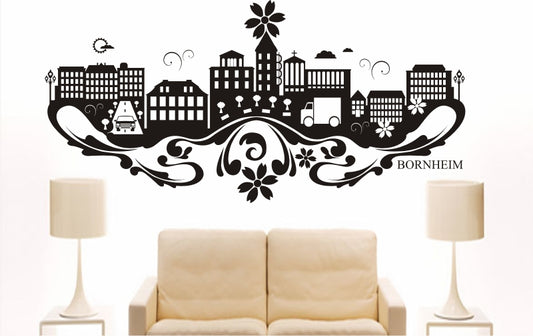 WANDTATTOO e732 Skyline Stadt - Bornheim (Deutschland) Design 3