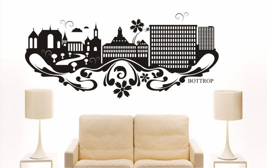 WANDTATTOO e733 Skyline Stadt - Bottrop (Deutschland) Design 3