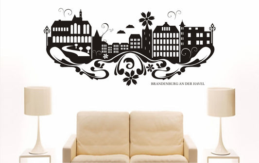 WANDTATTOO e734 Skyline Stadt - Brandenburg an der Havel (Deutschland) Design 3