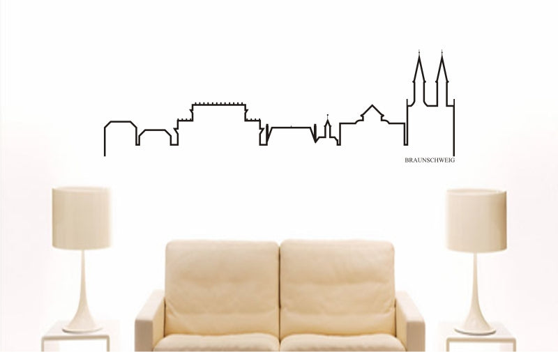 WANDTATTOO e735 Skyline Stadt - Braunschweig (Deutschland) Design 4