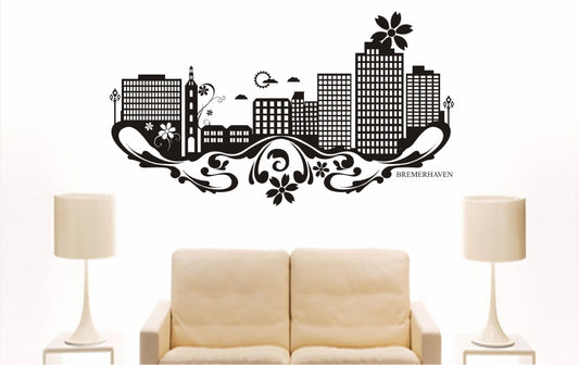 WANDTATTOO e737 Skyline Stadt - Bremerhaven (Deutschland) Design 3