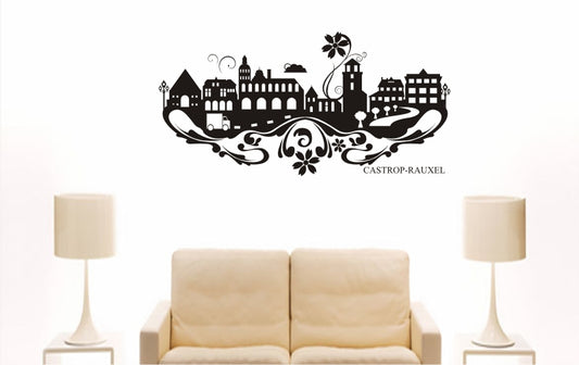 WANDTATTOO e738 Skyline Stadt - Castrop-Rauxel (Deutschland) Design 3
