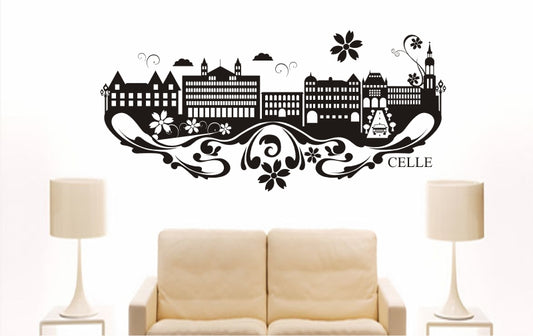WANDTATTOO e739 Skyline Stadt - Celle (Deutschland) Design 3