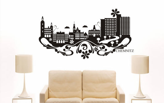 WANDTATTOO e740 Skyline Stadt - chemnitz (Deutschland) Design 3