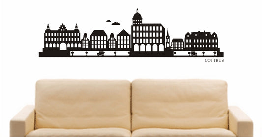 WANDTATTOO e741 Skyline Stadt - Cottbus (Deutschland) Design 2