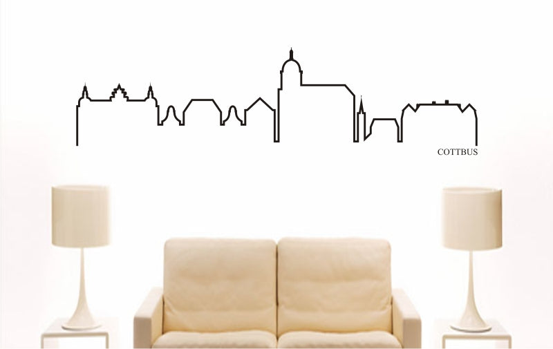 WANDTATTOO e741 Skyline Stadt - Cottbus (Deutschland) Design 4