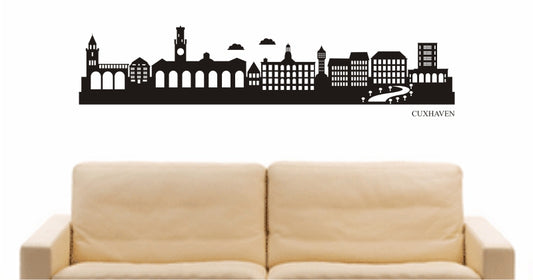 WANDTATTOO e742 Skyline Stadt - Cuxhaven (Deutschland) Design 2