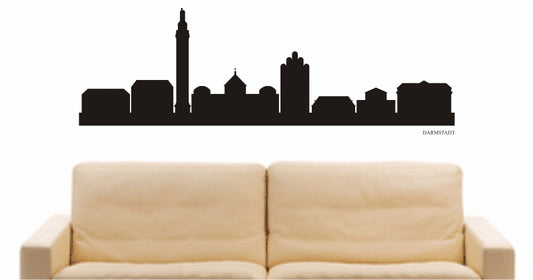 WANDTATTOO e743 Skyline Stadt - Darmstadt (Deutschland) Design 1