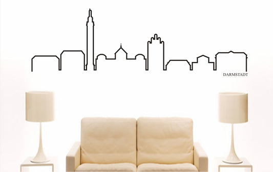 WANDTATTOO e743 Skyline Stadt - Darmstadt (Deutschland) Design 4