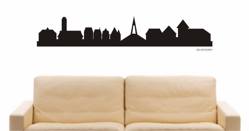 WANDTATTOO e744 Skyline Stadt - Delmenhorst (Deutschland) Design 1