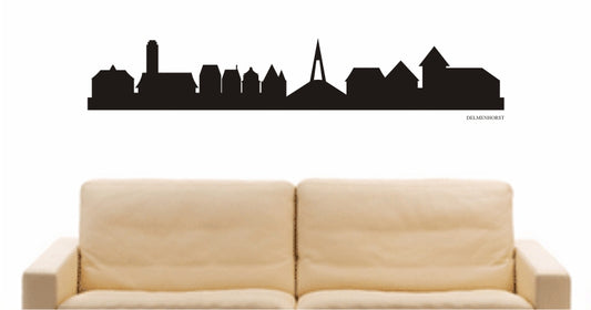 WANDTATTOO e744 Skyline Stadt - Delmenhorst (Deutschland) Design 1