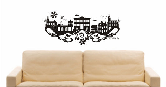 WANDTATTOO e746 Skyline Stadt - Detmold (Deutschland) Design 3