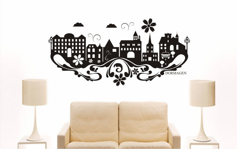 WANDTATTOO e748 Skyline Stadt - Dormagen (Deutschland) Design 3