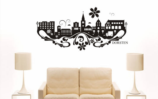 WANDTATTOO e749 Skyline Stadt - Dorsten (Deutschland) Design 3