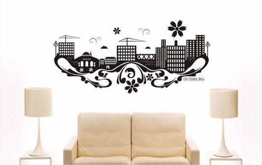 WANDTATTOO e752 Skyline Stadt - Duisburg (Deutschland) Design 3