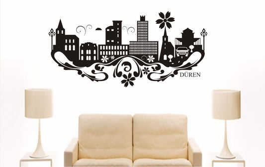 WANDTATTOO e753 Skyline Stadt - Düren (Deutschland) Design 3