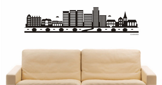 WANDTATTOO e755 Skyline Stadt - Elmshorn (Deutschland) Design 2
