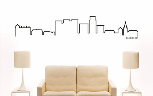 WANDTATTOO e755 Skyline Stadt - Elmshorn (Deutschland) Design 4