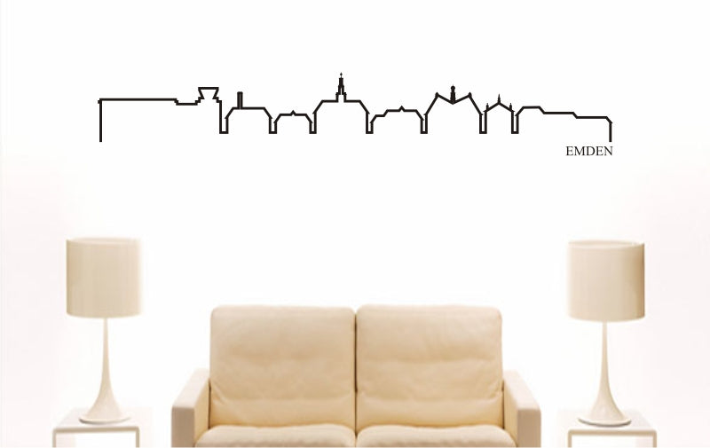 WANDTATTOO e756 Skyline Stadt - Emden (Deutschland) Design 4