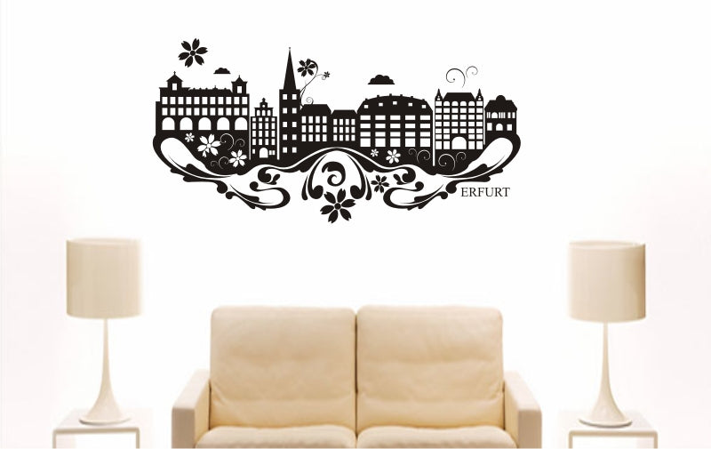 WANDTATTOO e758 Skyline Stadt - Erfurt (Deutschland) Design 3
