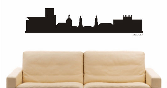 WANDTATTOO e759 Skyline Stadt - Erlangen (Deutschland) Design 1