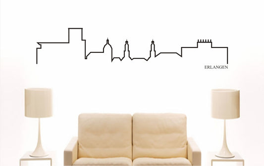 WANDTATTOO e759 Skyline Stadt - Erlangen (Deutschland) Design 4