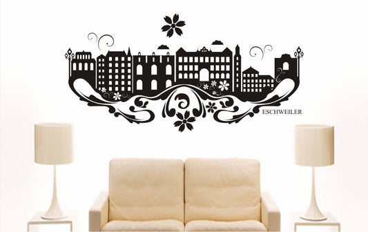WANDTATTOO e760 Skyline Stadt - Eschweiler (Deutschland) Design 3