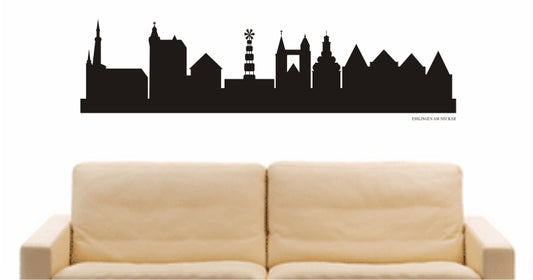 WANDTATTOO e762 Skyline Stadt - Esslingen am Neckar (Deutschland) Design 1