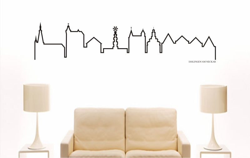 WANDTATTOO e762 Skyline Stadt - Esslingen am Neckar (Deutschland) Design 4