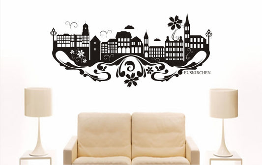 WANDTATTOO e763 Skyline Stadt - Euskirchen (Deutschland) Design 3